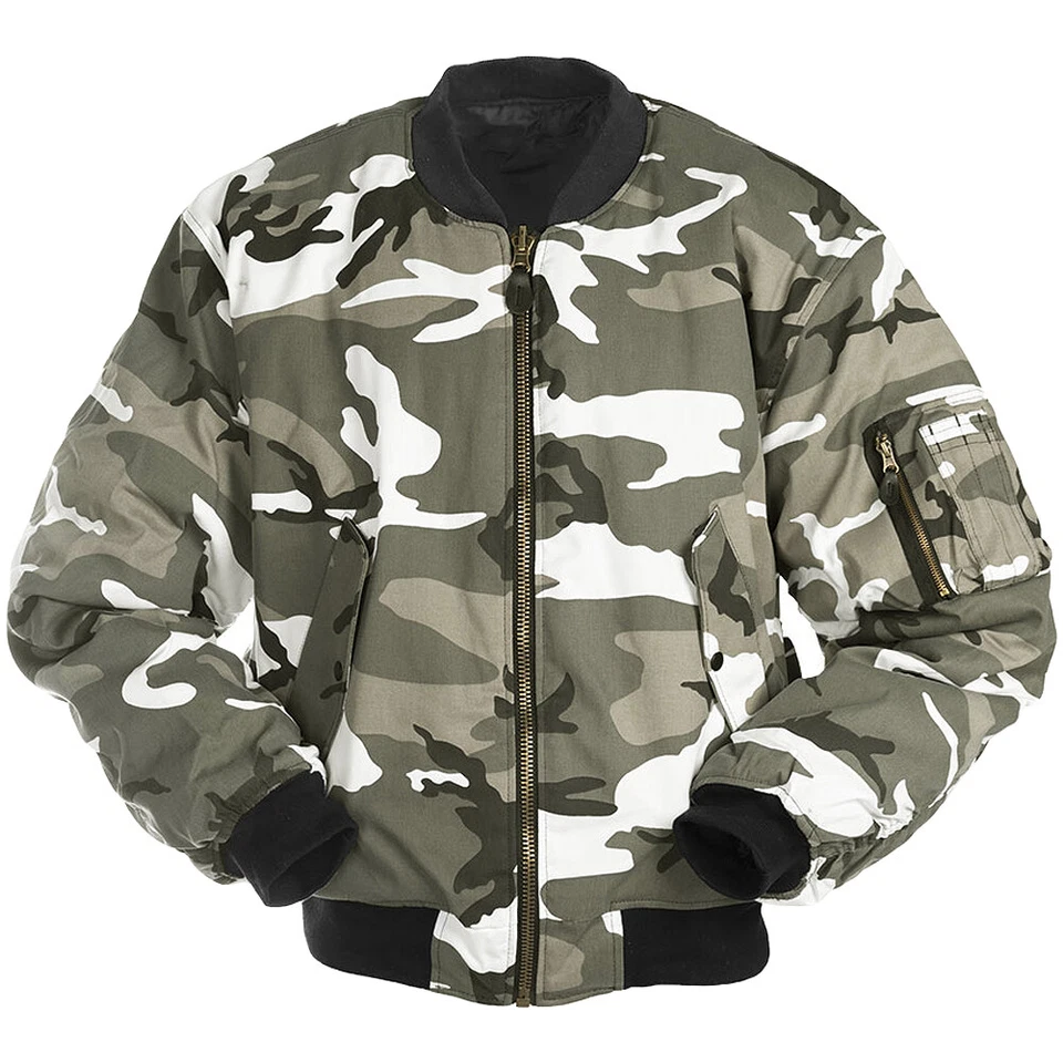 MA1 COMBAT MILITAIRE ARMÉE VOL PILOTE BOMBER HOMMES VESTE CAMOUFLAGE URBAIN S-3X - Photo 1/1