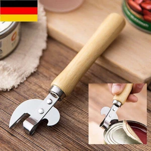 Traditioneller altmodischer Stab-Dosenöffner aus Edelstahl mit Korkenzieher-. - Picture 1 of 12