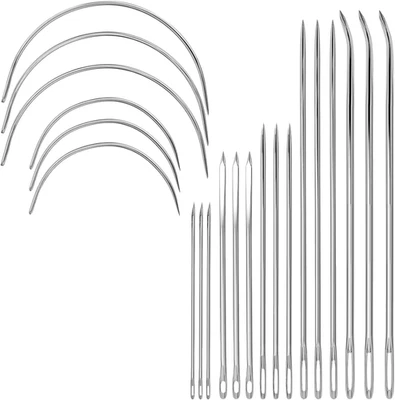 Ledernadeln Set 21 Teile Gebogene Nadeln Polsternadel Sattlernadel Rund - Bild 1 von 4