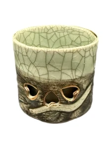 Somayaki Japan Soma Ware Seladon Gold Herz Teetasse - Bild 1 von 13