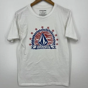 Volcom T-Shirt Men's Size S White Stone Logo Short Sleeve Crew Neck - Picture 1 of 9