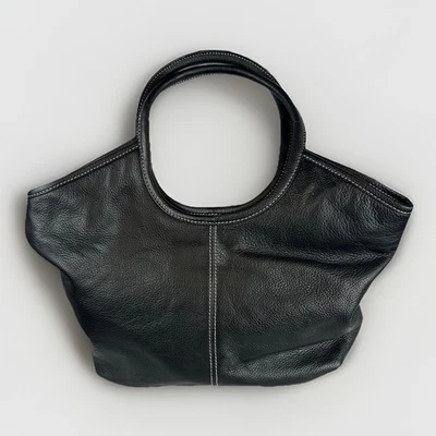 Talbots Black Leather Tote Bag Purse Medium Size Career Quality Classic - Image 1 of 4