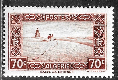 HICK GIRL- MINT FRENCH ALGERIA STAMP   SC#93  1939  SAHARA TRAVEL    L914 - Image 1 of 2