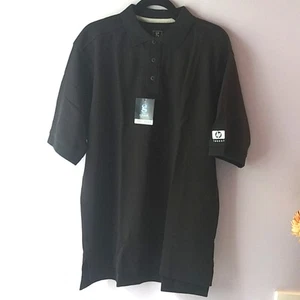 Black Polo Shirt Gear For Sports Dry Wicking NWT HP Logo On Sleeve Size Large - Picture 1 of 5
