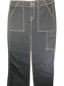 Maxi gonna donna True Religion blu cargo denim spacco davanti elasticizzata taglia 29 - Foto 1 di 6
