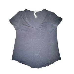 Lululemon Love Tee Short Sleeve V-Neck Shirt Women's Size 10 Black Pima Cotton - Picture 1 of 5