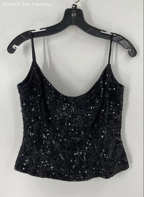 Blusa negra con camisola Oleg Cassini para mujer talla M regular Foto 1 de 4