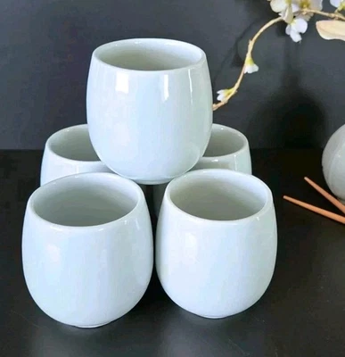 Juego de 5 tazones de té coreanos Celadon tazas ceremoniales esmalte Longquan de colección Foto 1 de 4