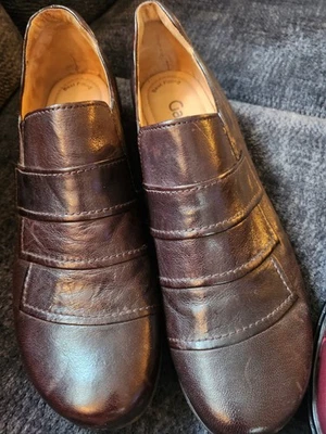Womens Gabor 7.5 UK  10 US M Brown Leather Comfort Slip on Shoes - Image 1 of 4