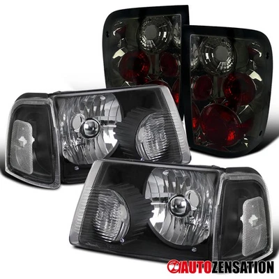 Fit 2001-2011 Ranger Euro Black Headlights+Corner Signal Lamps+Smoke Tail Lights — 第 1/4 张图片