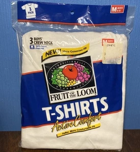 VINTAGE Fruit Of The Loom T Shirt 3 Pack, Active Comfort 90s, Boys Youth M (6-8) - Picture 1 of 13