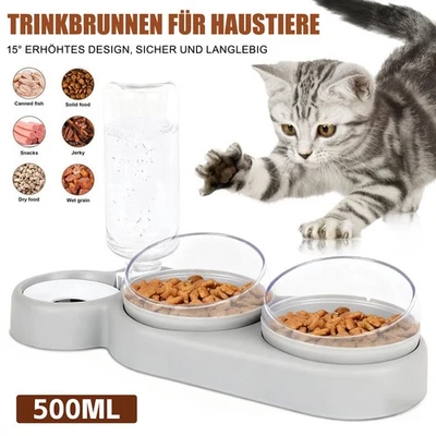Haustier Dual Futternapf Fressnapf Katzennapf 15°Schräge Für kleine Schüssel DHL - Bild 1 von 4
