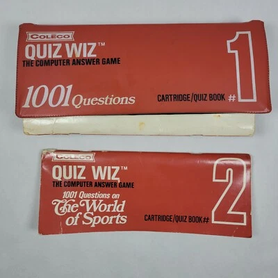Cartucho de juego Coleco Quiz Wiz 1978 The Computer Answer Quiz Book # 1 #2 libro Foto 1 de 4