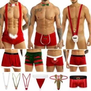 UK Mens Velvet Santa Claus Boxer Shorts Pany Christmas Costume Trunk Underwear - Picture 1 of 118