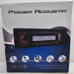 RECEPTOR BLUETOOTH ESTÉREO RADIO COCHE Power Acoustik PL-11B en tablero con PLACA FRONTAL - Imagen 1 de 17