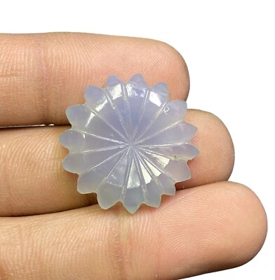 Piedra preciosa suelta tallada calcedonia natural aguamarina, 35 quilates 25x25x5 mm para joyería Foto 1 de 2