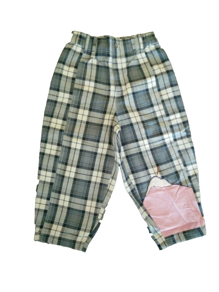 Nuevo Pantalones Cortos Capri Oilily Niñas Algodón a Cuadros con Lindo Retazo 140 EE. UU. 9-10 Foto 1 de 4