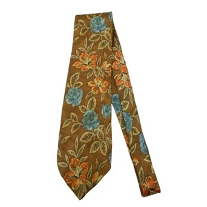 Kenzo Tie Silk Brown Floral Japan Men's Classic Designer Necktie - Picture 1 of 7