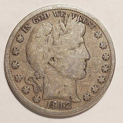 1912 S Barber Half Dollar 90% Silver ***FREE SHIPPING*** -0618 Cover