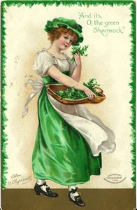 PC del día de San Patricio. Ellen Clapsaddle, artista. ""...el trébol verde""." Publicado - Imagen 1 de 2