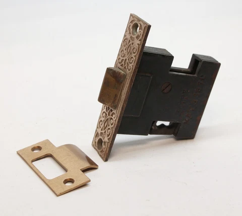 Antique Victorian Bronze & Cast Iron Store Door Latch Cover