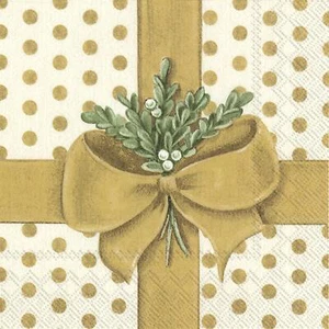 Tovaglioli di Carta Natalizi Un Regalo Per Te Pranzo Oro Monouso 3 Strati Tovaglioli - Foto 1 di 1
