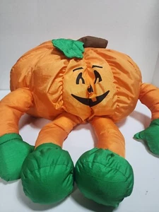 Vintage 1996 Nylon Pumpkin 15" Plush International Silver Co - Picture 1 of 7