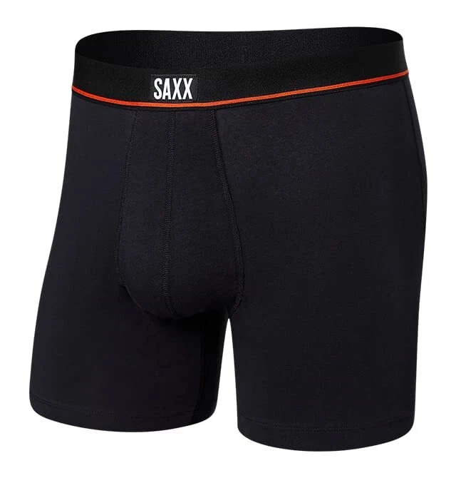 Calzoncillo boxer de algodón elástico sin parar SAXX 290802 para hombre, negro talla grande Foto 1 de 2