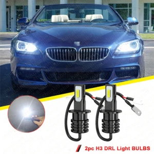For BMW 640I 650I 2012-2015 6000K 2pc H3 LED Daytime Running Light DRL Bulbs Kit - Picture 1 of 13