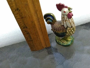 VINTAGE RUCINNI ROOSTER TRINKET BOX JEWELED WITH SWAROVSKI CRYSTALS - Picture 1 of 6