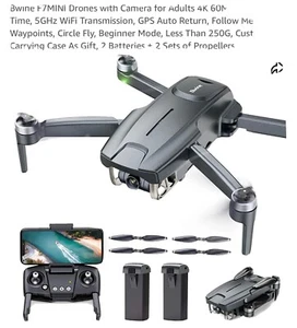 F7MIN Bwine GPS Drone Quadcopter Detachable Video Camera 60Min 5GH Long Flight - Picture 1 of 6