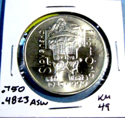 1999 Slovakia Slovak Rep Philharmonic Orchestra 200 Korun Silver BU Coin Czech - Image 1 of 2