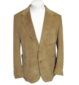 Vintage Levi's Brown Corduroy Blazer Jacket 40R Panatela Elbow Patch 2 Button L - Picture 1 of 7