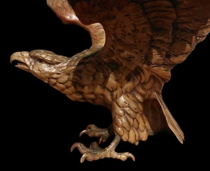 ANTIQUE FINEST VIENNA COLD PAINTED EAGLE BRONZE SCULPTURE FIGURE BERGMANN ATTR. - Picture 1 of 24