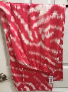 Natori Pajamas Pants Pink White Tie Dye Satin Size 3XL Lounge Wear - Picture 1 of 8