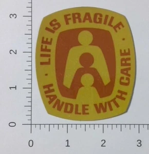 Vintage Dow Chemical Life Is Fragile Handle With Care Advertising Sticker Decal - Picture 1 of 1