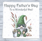 Handmade Personalised Father's Day Card Fishing Gnome Dad Grandad