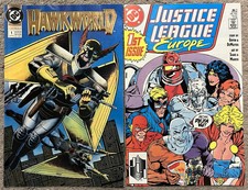 Hawkworld (1990) #1, Justice League Europe (1989) #1 DC Comics Copper Age Lot VF