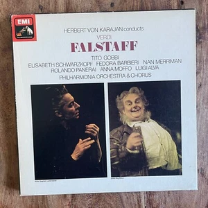 VERDI - FALSTAFF - KARAJAN EX+ 3 VINYL BOX SET / LIBRETTO / EMI - Foto 1 di 11