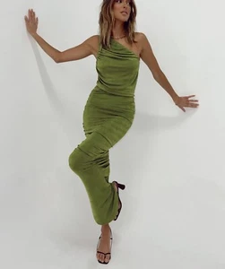 Lioness The Godess Maxi Dress NWTS Green Sz 12 New XXL Ruched Princess Polly G - Picture 1 of 8