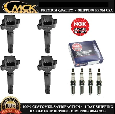 4x Ignition Coil & 4x NGK Spark Plug for Mercedes-Benz SLK250 C250 1.8L L4 - Image 1 of 4