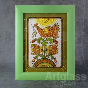 Ukrainian Folk traditional Painting on glass Hand made Framed Wall decor 19x24 - Picture 1 of 9