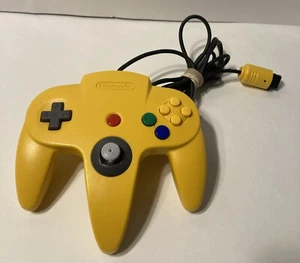 OEM Nintendo 64 N64 Authentic NUS-005 Controller Yellow Tested Tight Stick - Picture 1 of 2