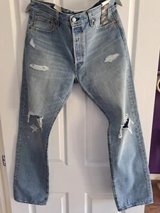 Levis 501 Original, neu, W33 L36 schönes DISTRESSED (nur "R" auf rotem Etikett. - Bild 1 von 18
