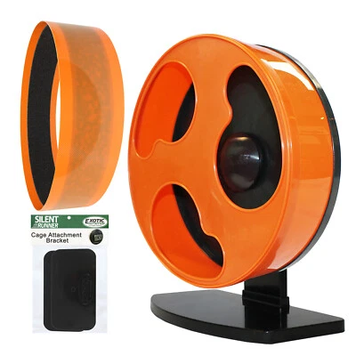 EXOTIC NUTRITION Silent Runner Wheel 12" Reg + Sandy Track + Cage Attachment - Pet Exercise Set