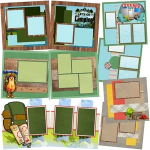 LET'S GO CAMPING - Scrapbook Layout Set - Picture 1 of 1
