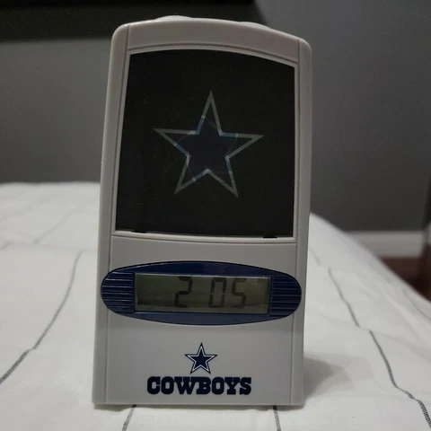 Thoughtworks Vintage Dallas Cowboys NFL Desk Alarm Clock Works NO BATTERY COVER Cover