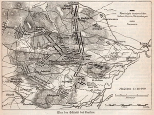 Schlacht bei Leuthen 1757 +Histor. Plan+ Siebenjähriger Krieg,Lutynia,Schlesien - Picture 1 of 1