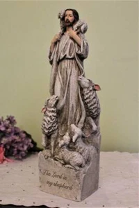 The Lord Is My Shepherd 12 inch Statue Resin Indoor Outdoor Jesus Good Shepherd - Picture 1 of 7