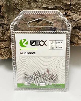 ZECK FISHING Zeck Wels Alu Sleeve Quetschhülsen 1,0mm 20 Stück Klemmhülsen Cat Waller NEW OVP